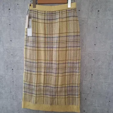 GRACE CONTINENTAL 니트 체크 스커트