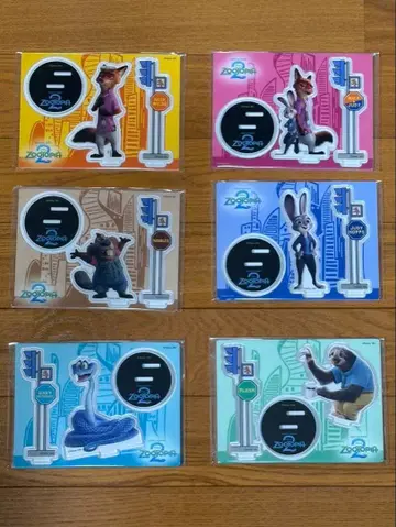 해피 복권 주토피아2 아크릴 스탠드 6개 세트