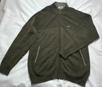 Crocodile 크로커다일 풀 집업 울 니트 가디건 카키 M