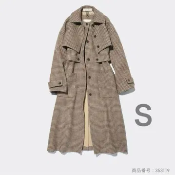 [배송비 포함] GU x rokh 체크 무늬 코트 S 사이즈