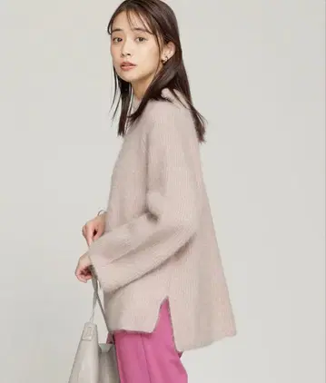 nano universe 워셔블 폭스 꽈배기 모크넥 니트 풀오버