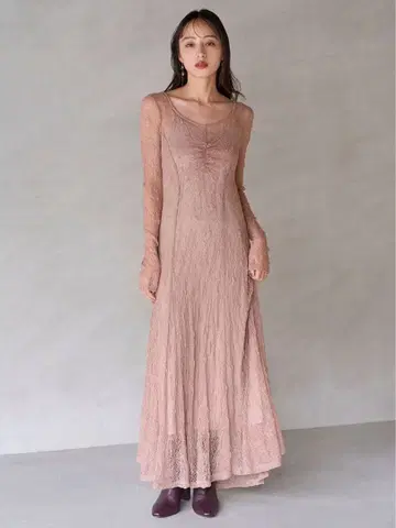 프론트 개더 레이스 드레스 SNIDEL 스나이델