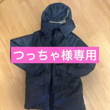 네이비 다운 자켓 후드 부착