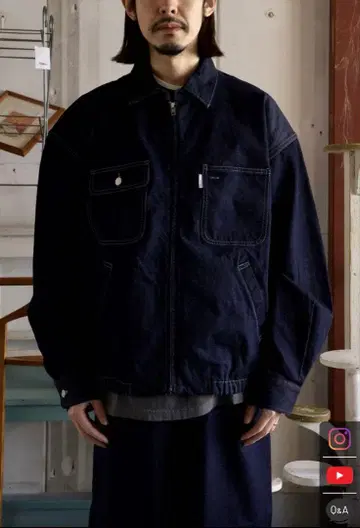 COOTIE Denim Zip Up Work Jacket