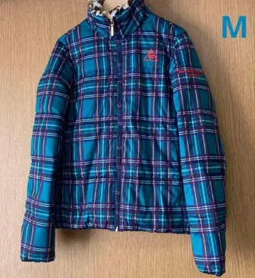 따뜻한 르꼬끄골프 여성용 블루종 자켓 보아 체크 M