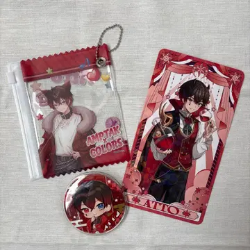 AMPTAK COLORS ATTO 굿즈 세트 클리어 파우치 캔뱃지 카드