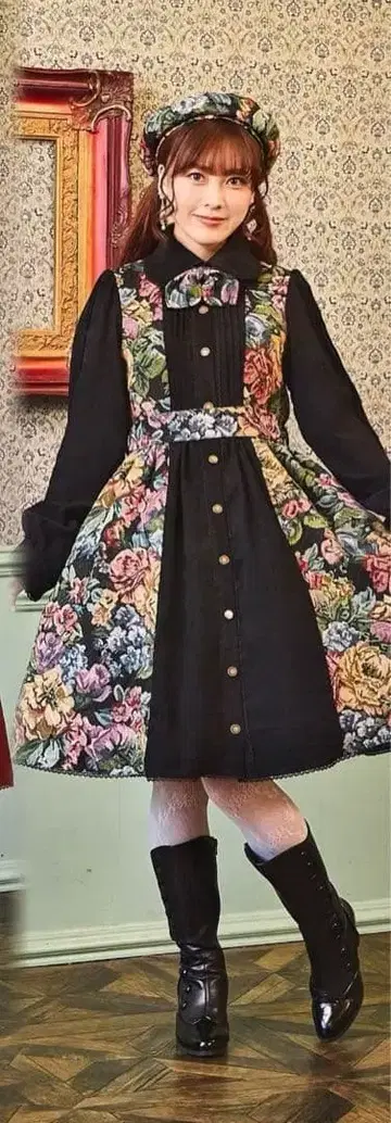 클라로리 쿠루미 노엘 드 메모와르 원피스 6L 블랙 시마무라