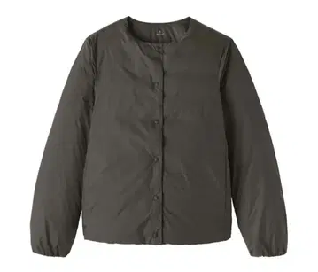 무인양품 경량 다운 포켓터블 노카라 자켓 M 다크 브라운