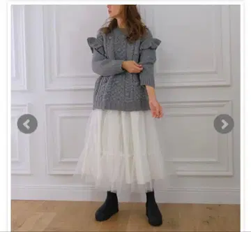 UNMINOU 시어 튤 스커트