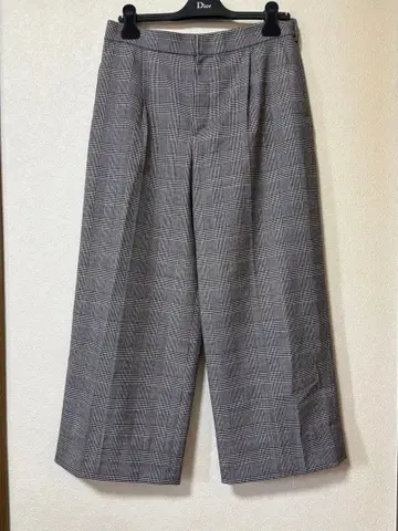 22 옥테이블 빅 사이즈 46 모양 예쁜 울 체크 와이드 팬츠