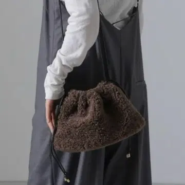 NANO universe 인조 모피 복조리 백 브라운