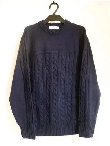 새상품 보관 골든 베어 Golden Bear 울 혼방 케이블 니트 L