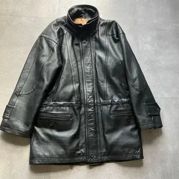 Modini 양가죽 양가죽 블랙 가죽 코트 카 코트 사이즈 L