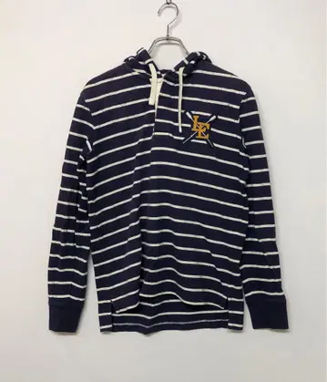 랜즈 엔드 구제 의류 아플리케 보더 후디 라거 셔츠