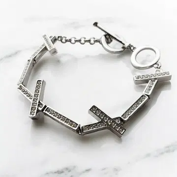 [ 컨디션 최상 ] SWAROVSKI 스와로브스키 팔찌 크로스 스톤