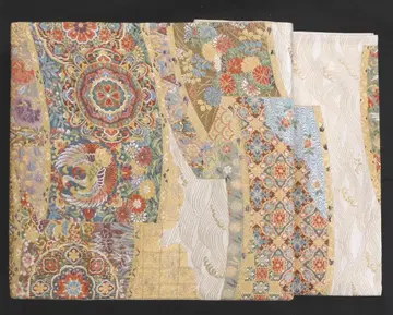 미사용 순수 실크 금실이 풍부한 후쿠로 오비 봉황 보상화 문양