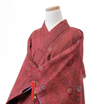 앤티크 타테와쿠 국화꽃 도트 무늬 코몬 기모노 061t