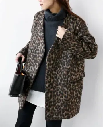 JOURNAL STANDARD 레오파드 무늬 샤기 코트 더블 페이스 F