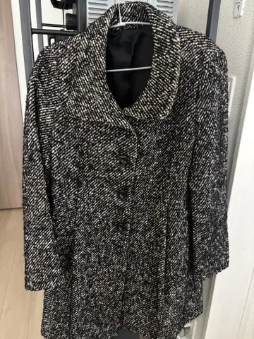 ANAYI 아나이 38 트위드 스탠드 카라 코트