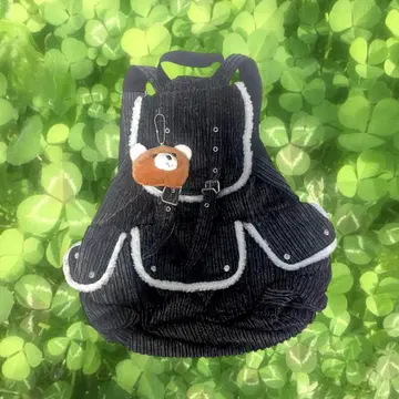 모리걸 헤이세이 y2k 코듀로이 복슬복슬 백팩 스트랩 포함