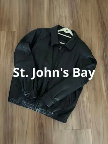 St. John's Bay 블랙 가죽 코트 XLT