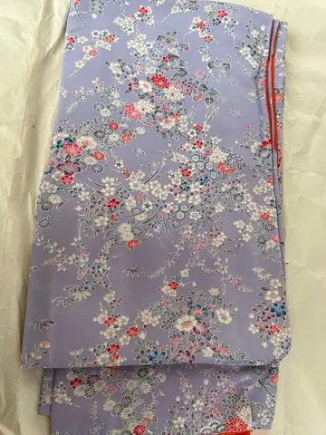 연보라 꽃무늬 코몬 기모노