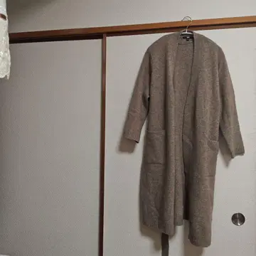 유니클로 울 혼방 베이지 롱 가디건