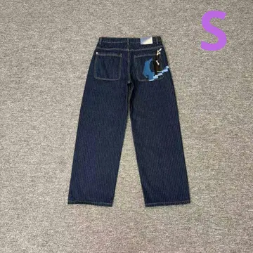미사용 derschutze 다크 블루 스트라이프 데님 팬츠 S 사이즈