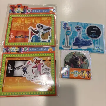 주토피아 해피 복권 아크릴 스탠드 스티커 캔 거울 4세트