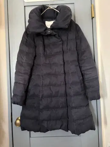 ANAYI 숄카라 스웨이드 느낌 다운 코트 자켓 네이비 아나이