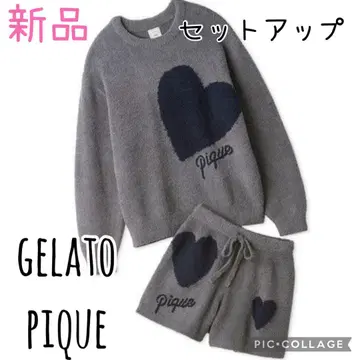 새상품 젤라또피케 한정판 하트 자카드 풀오버 & 숏팬츠 세트