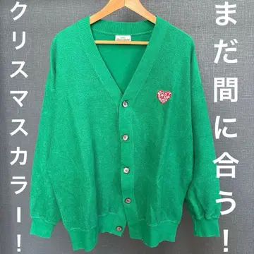 [크리스마스 컬러!] 가디건 하트 자수