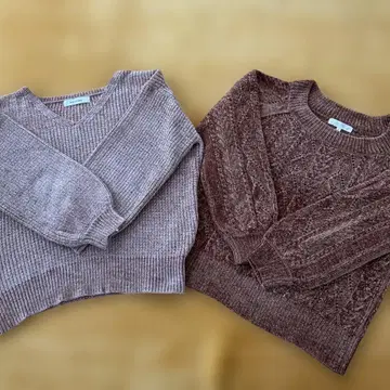 여성용 스웨터 2벌 브라운색