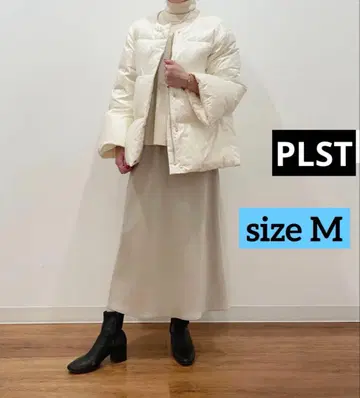 [ PLST ] 새틴 내로우 롱 스커트 M 베이지