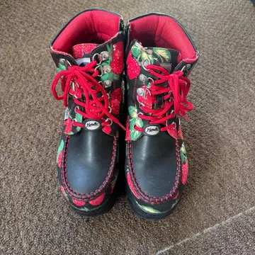 요스케 YOSUKE 딸기 무늬 통굽 스니커즈