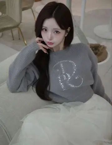 다리치 DR 비쥬 볼륨 리브 니트탑