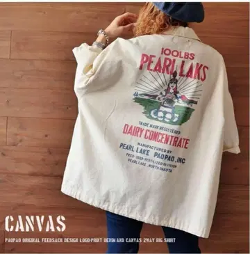 PAOPAO 오리지널 피드색 패턴 오버사이즈 셔츠