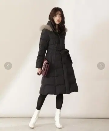 PROPORTION BODY DRESSING 퍼 포함 롱 다운 코트