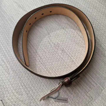 TAYA 페보디 레더 벨트 저먼 실버