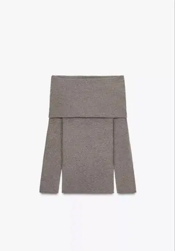 스트랩리스 니트탑 그레이