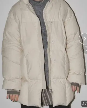 크림색 볼륨 다운 자켓 todayful