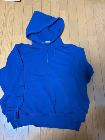 파란색 후드티 we go