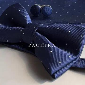 - 나비 넥타이 포켓 치프 남성용 도트 무늬