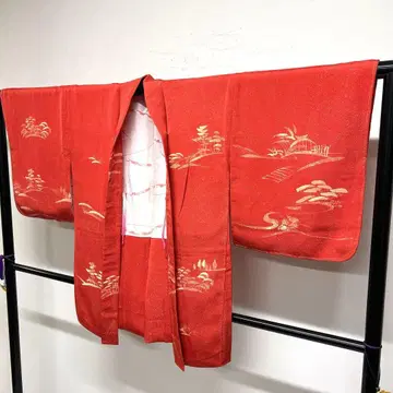 미착용 노리치라시 겉옷 풍경 유수 나무 추상 기모노 122tz