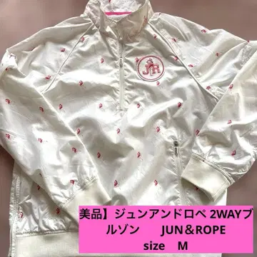 준앤로페 플라밍고 패턴 하프 지퍼 자켓