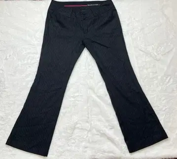 SWEET CAMEL 블랙 스트라이프 플레어 팬츠