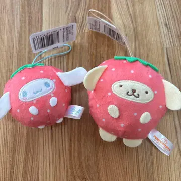 산리오 후르츠 인형옷 봉제 인형 마스코트 딸기 2개 시나몬 푸딩