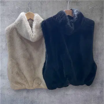 2장 세트 퍼 하이넥 베스트 2색 세트