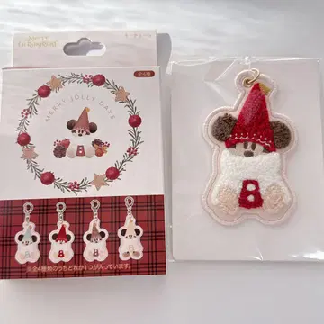 디즈니 크리스마스 리루린린 키체인 키링 빨간색 레드