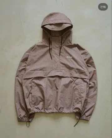 BrokenBase 브라운 체크 나일론 자켓 아노락